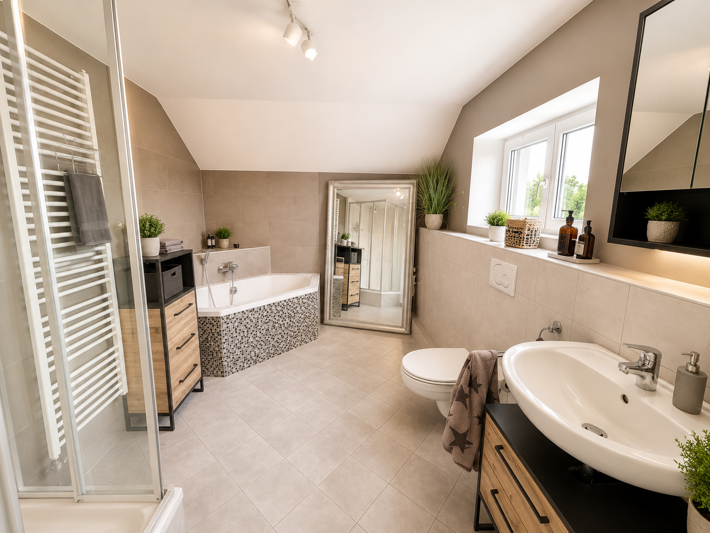 Duschbad mit Badewanne